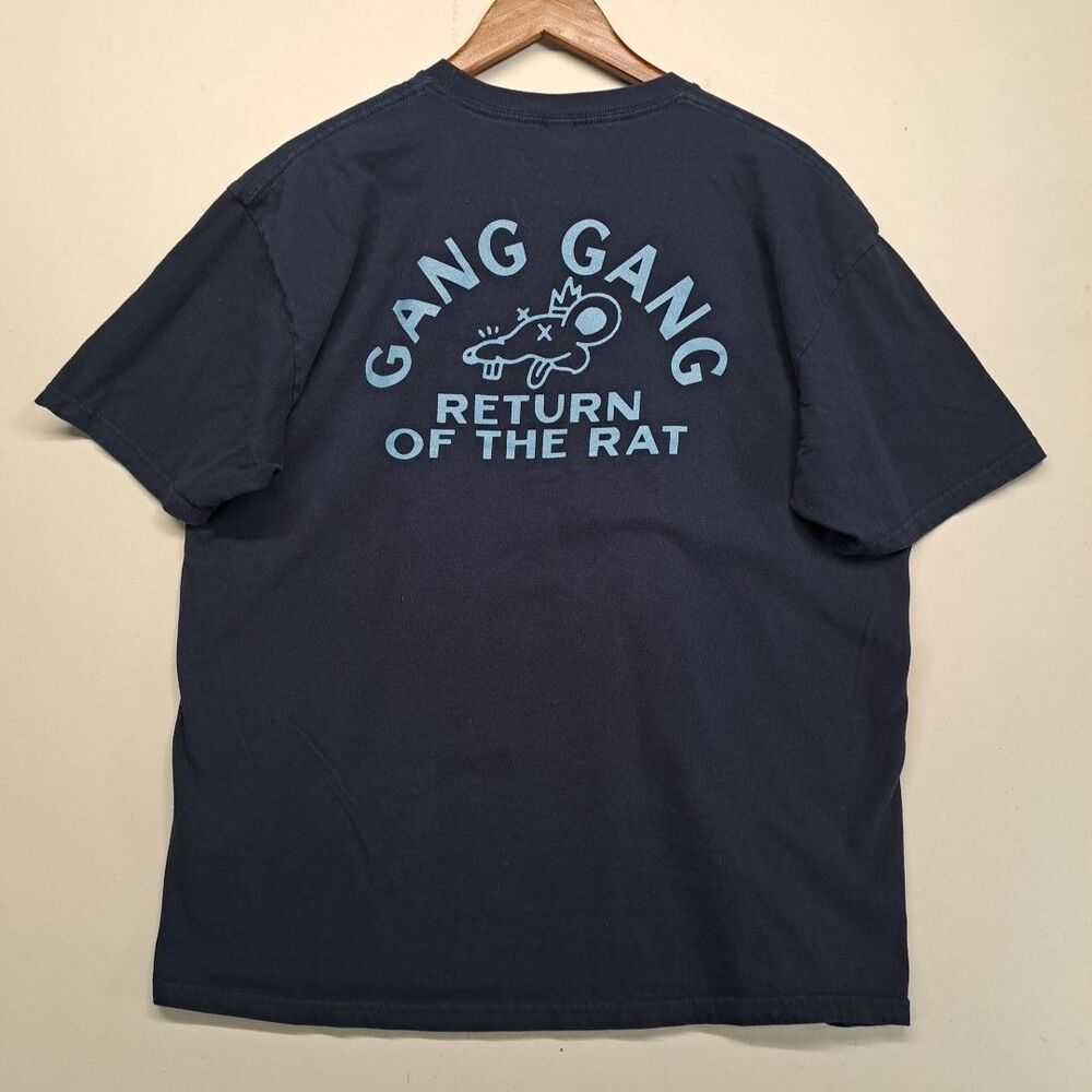 Theo Von T Shirt Mens XL Navy Blue Gang Gang Return Of The Rat Graphic Rat King